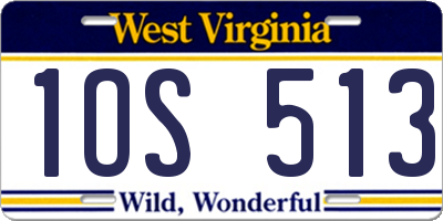 WV license plate 1OS513