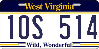 WV license plate 1OS514