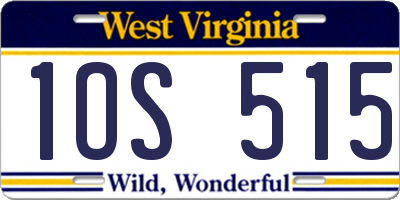 WV license plate 1OS515