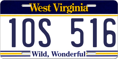 WV license plate 1OS516