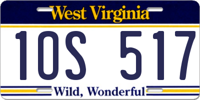 WV license plate 1OS517