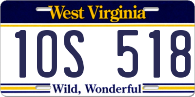 WV license plate 1OS518