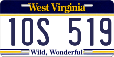 WV license plate 1OS519