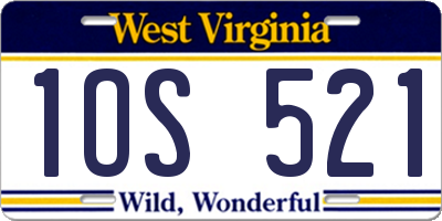 WV license plate 1OS521