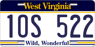 WV license plate 1OS522