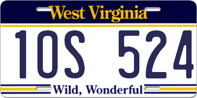 WV license plate 1OS524