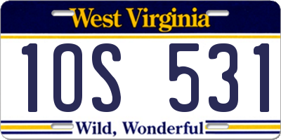 WV license plate 1OS531