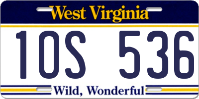 WV license plate 1OS536