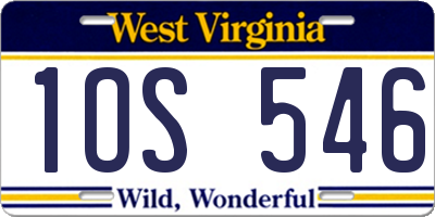 WV license plate 1OS546