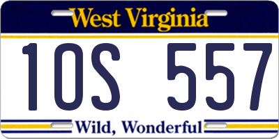 WV license plate 1OS557