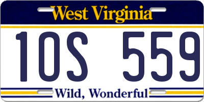 WV license plate 1OS559