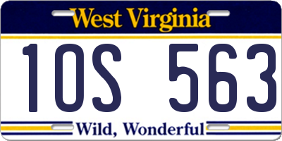 WV license plate 1OS563