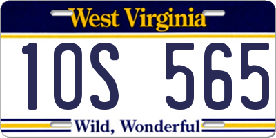 WV license plate 1OS565
