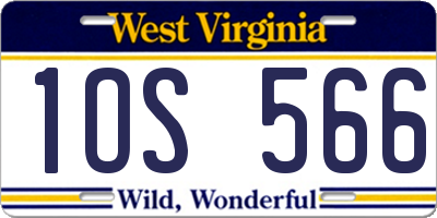 WV license plate 1OS566