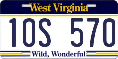 WV license plate 1OS570