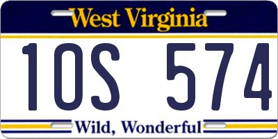 WV license plate 1OS574