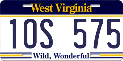 WV license plate 1OS575
