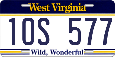WV license plate 1OS577