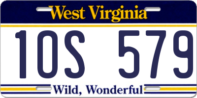 WV license plate 1OS579
