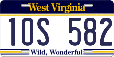 WV license plate 1OS582