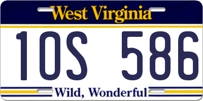 WV license plate 1OS586