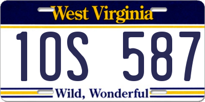 WV license plate 1OS587