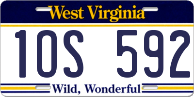 WV license plate 1OS592