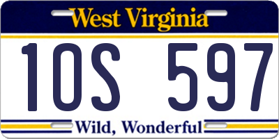 WV license plate 1OS597