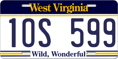 WV license plate 1OS599