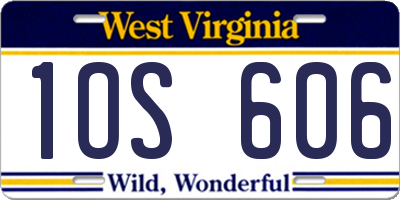 WV license plate 1OS606
