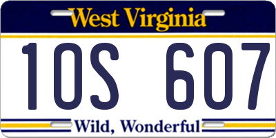 WV license plate 1OS607