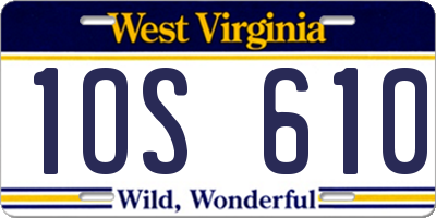 WV license plate 1OS610