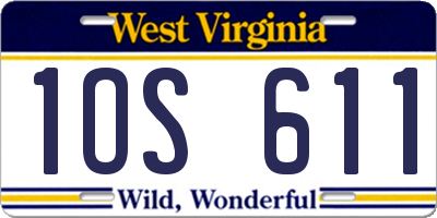 WV license plate 1OS611