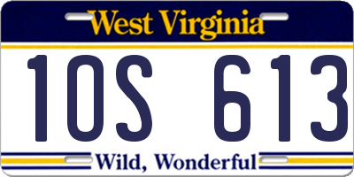 WV license plate 1OS613