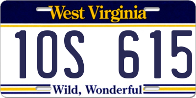 WV license plate 1OS615