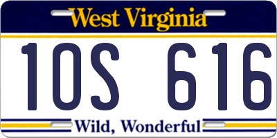 WV license plate 1OS616