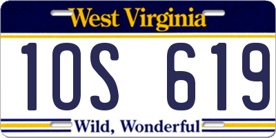 WV license plate 1OS619