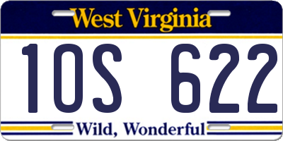 WV license plate 1OS622