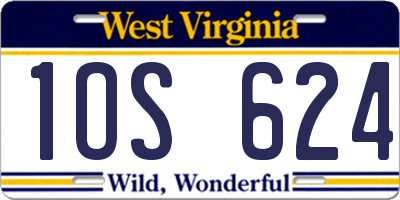 WV license plate 1OS624
