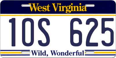 WV license plate 1OS625