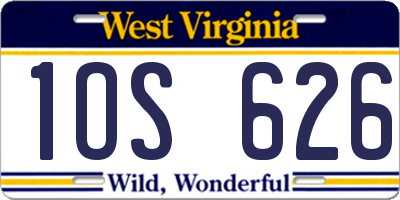 WV license plate 1OS626