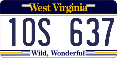 WV license plate 1OS637