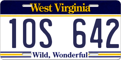 WV license plate 1OS642