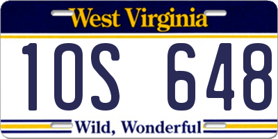 WV license plate 1OS648