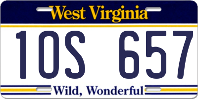 WV license plate 1OS657