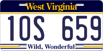 WV license plate 1OS659