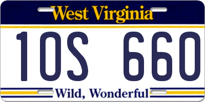 WV license plate 1OS660