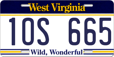 WV license plate 1OS665