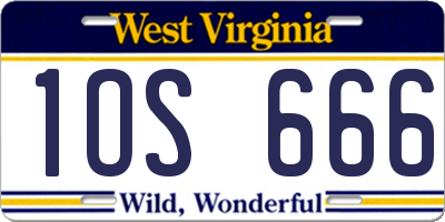 WV license plate 1OS666