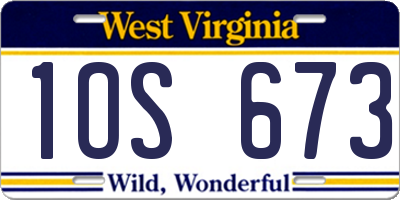 WV license plate 1OS673